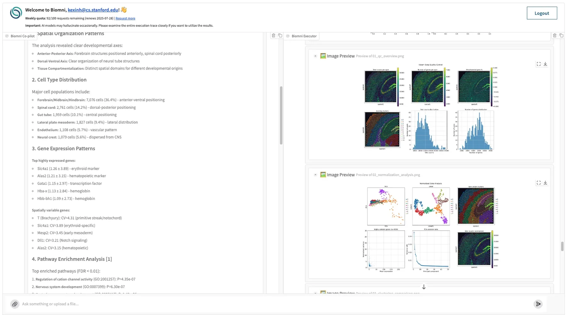 Biomni interface